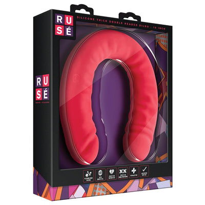 Ruse Silicone Double Headed Dildo-Cerise 18" Sex Toys from thedildohub.com