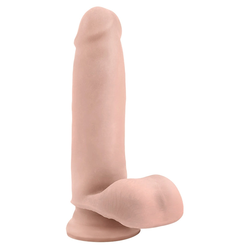 Dr. Skin Glide Self Lubricating Dildo with Balls-Vanilla 7"  from Blush
