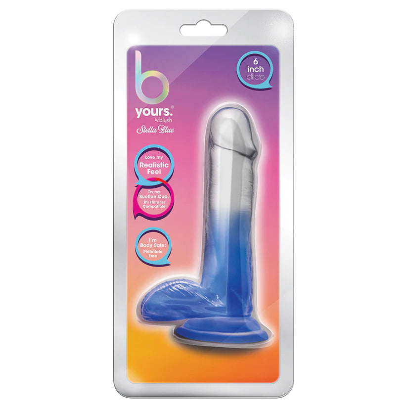 B Yours Stella Blue 6 Inch Dildo with Suction Cup