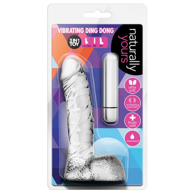 Naturally Yours - Vibrating Ding Dong - Clear  from thedildohub.com
