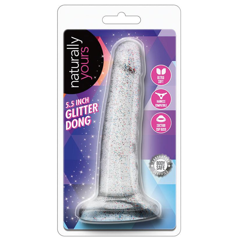 Naturally Yours - 5.5 inch Glitter Dong - Sparkling Clear  from thedildohub.com