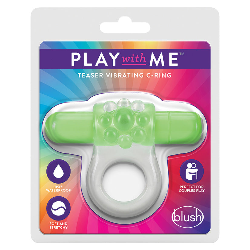 Play With Me Teaser Vibrating C-Ring, Green