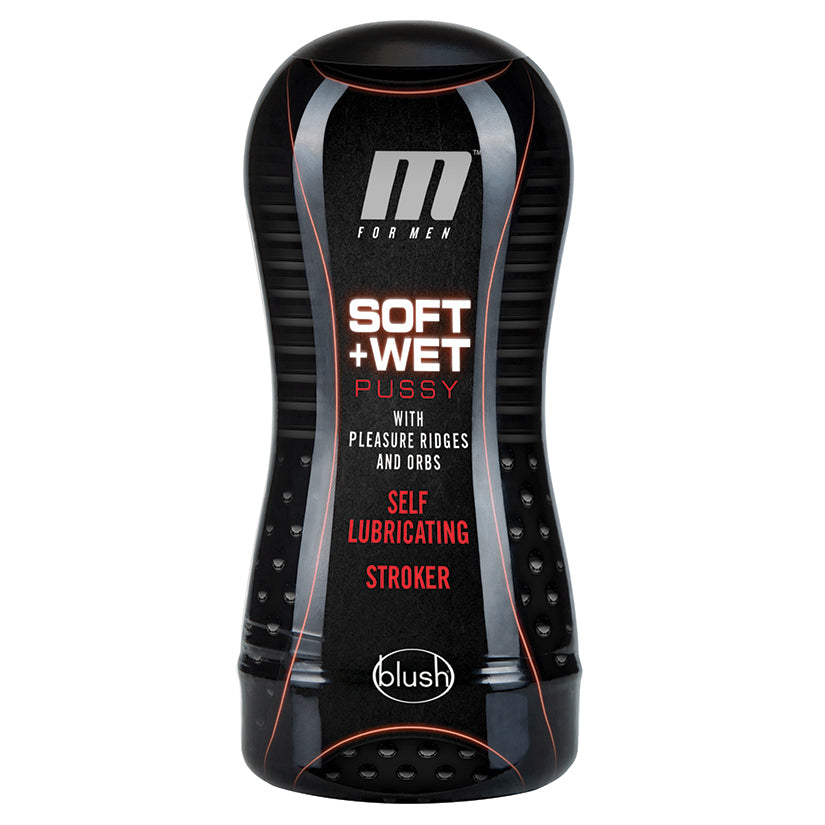 M for Men Soft and Wet Pussy Stroker with Ridges and Orbs