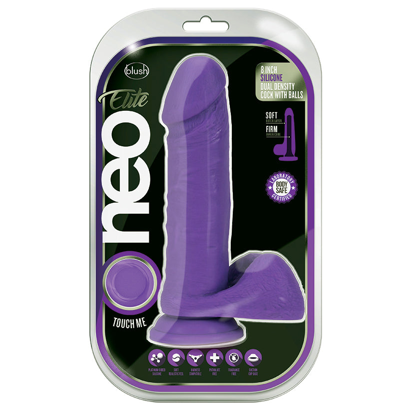 Neo Elite Silicone Dual Density Cock with Balls 8 Inch Dildo