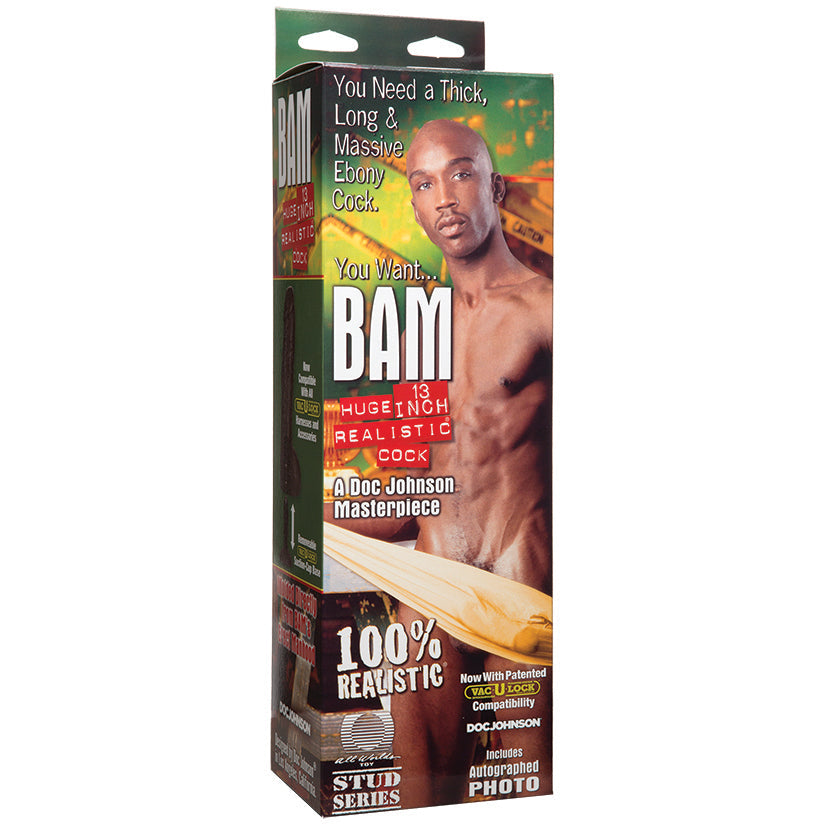 Bam Huge 13 Inch Realistic Cock With Removable Vac-U-Lock Suction Cup  from Doc Johnson