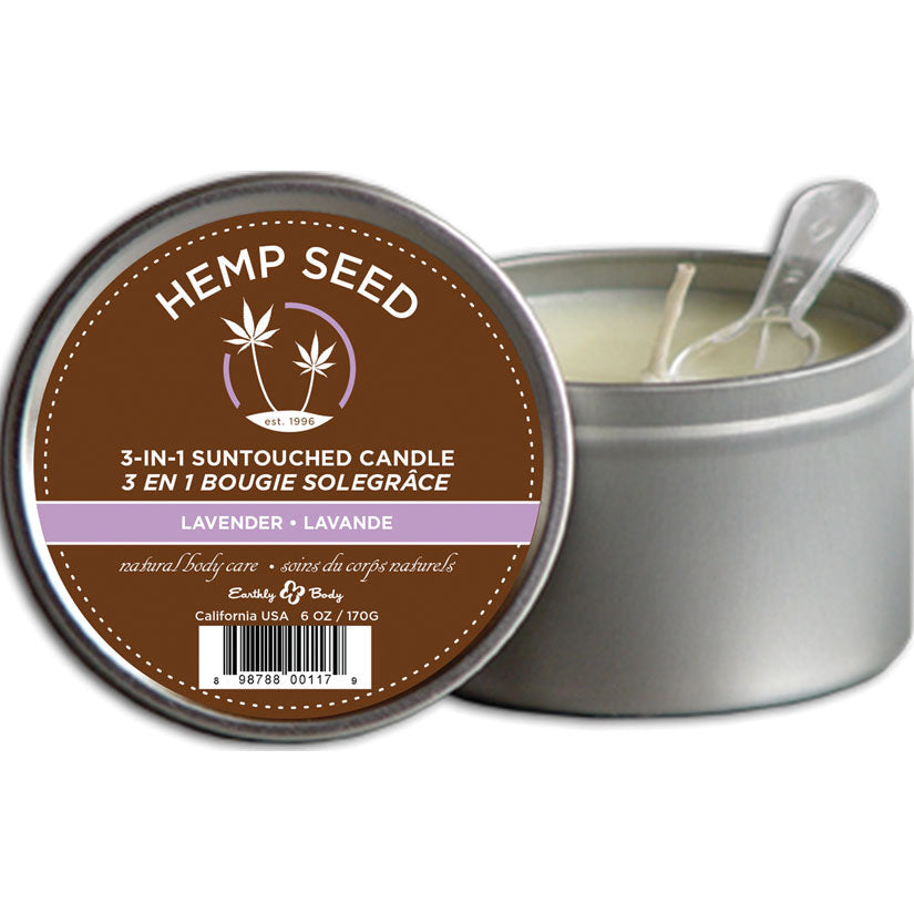 Lavender Suntouched Candle With Hemp 6 Oz  from Earthly Body
