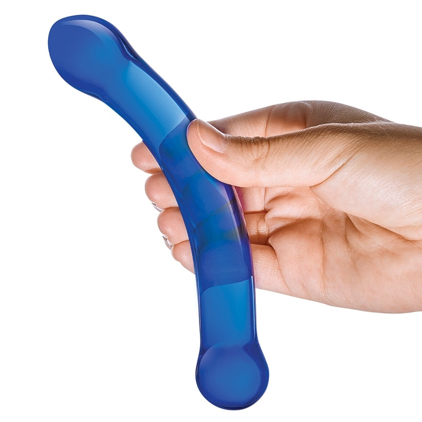 Glas 6" Curved G-spot Dildo-Blue  from Electric Novelties