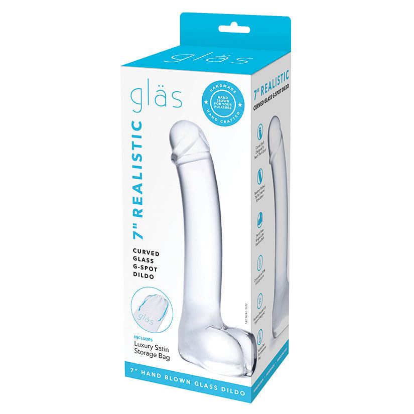 Glas 7" Realistic Curved Glass G-Spot Dildo  from Electric Eel