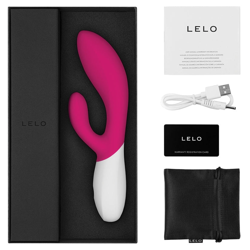LELO INA Wave 2 WaveMotion Rabbit Vibrator Cerise retail box