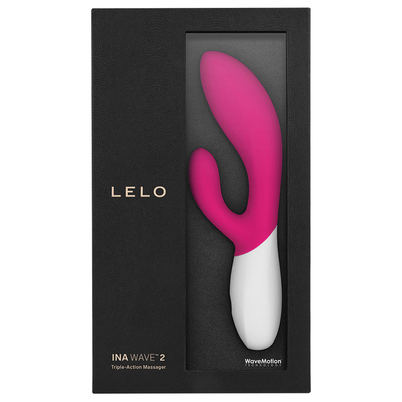 LELO INA Wave 2 WaveMotion Rabbit Vibrator Cerise retail box