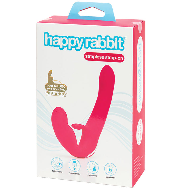 Happy Rabbit Strapless Strap On Rabbit Vibe-Pink  from Lovehoney