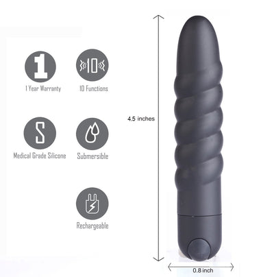 Maia Lola Silicone 10-Function Vibrating Twisty Bullet  from thedildohub.com