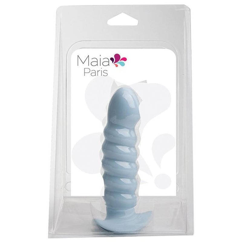 Maia Paris 6-Inch Silicone Ribbed Dong Blue  from thedildohub.com