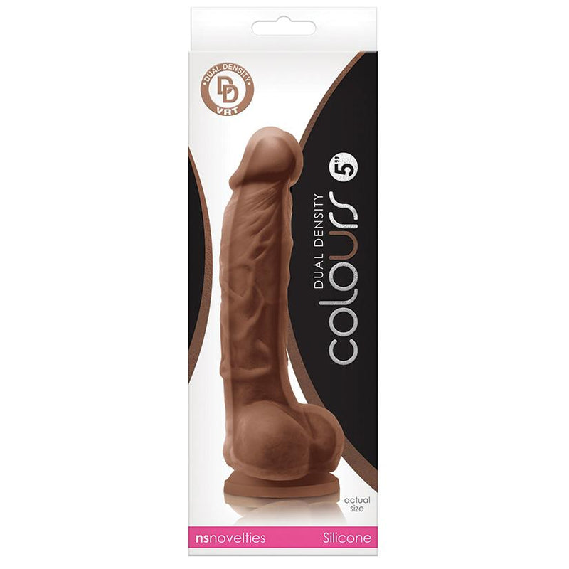 Colours Dual Density Brown Realistic Silicone Dildo - 5 Inches | NS Novelties  from thedildohub.com