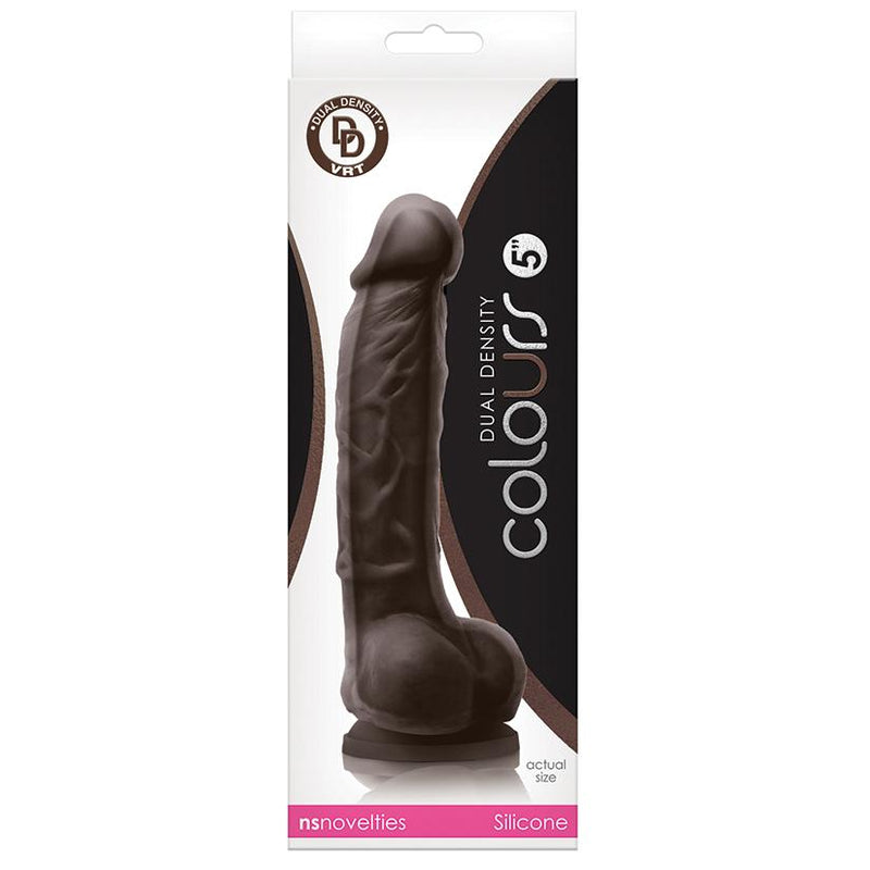 Colours Dual Density Dark Brown Realistic Silicone Dildo - 5 Inches | NS Novelties  from thedildohub.com