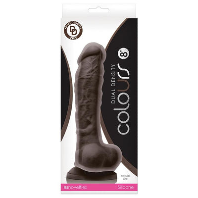 Colours Dual Density Dark Brown Realistic Dildo - 8 Inches | NS Novelties  from thedildohub.com