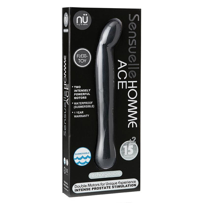 Homme Ace 15-Functional Dual Motor Intense Prostate Massager Black  from thedildohub.com