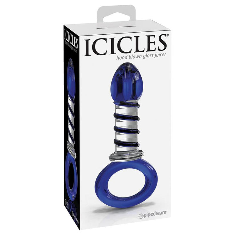 Icicles No.81 Plug With Handle-Blue Swirl 6.25" Sex Toys from thedildohub.com