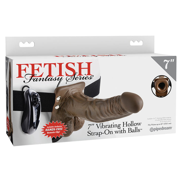 Fetish Fantasy Series Vibrating Hollow Strap-On-Chocolate 7"  from Pipedream