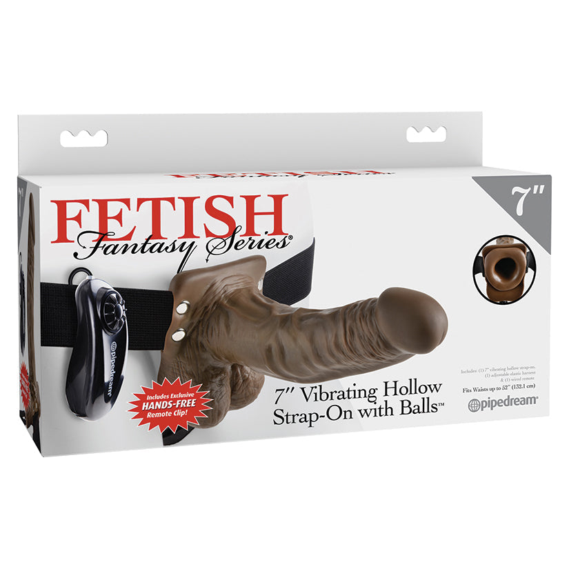 Fetish Fantasy Series Vibrating Hollow Strap-On-Chocolate 7"  from Pipedream