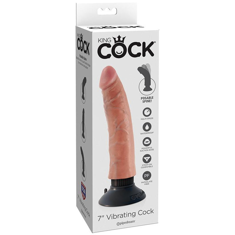 King Cock Vibrating Realistic Dildo - 7 Inches | Pipedream Sex Toys from thedildohub.com