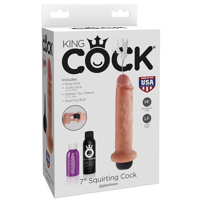 King Cock 7" Squirting Cock - Light  from thedildohub.com