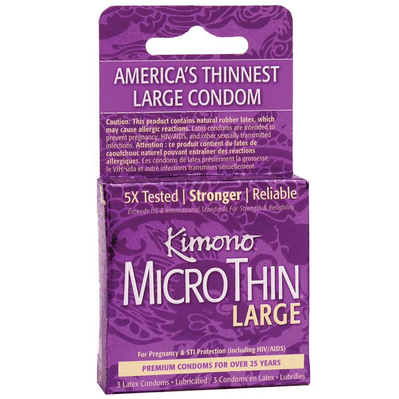 Microthin Large Condoms - 3 Pack | Kimono  from The Dildo Hub