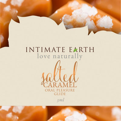 Intimate Earth Water-Based Oral Pleasure Lubricant-Salted Caramel Foil 0.10 oz.  from thedildohub.com