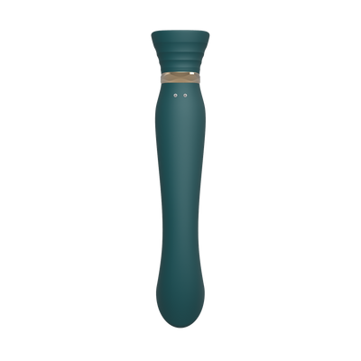 Queen Set G-spot PulseWave Vibrator with Suction Sleeve Jewel Green  from thedildohub.com
