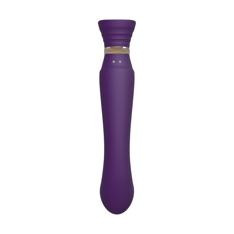 Queen Set G-spot PulseWave Vibrator with Suction Sleeve Twilight Purple  from thedildohub.com
