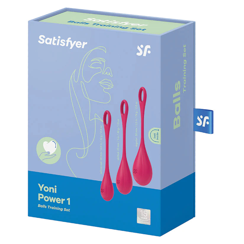 Satisfyer Yoni Power 1 Kegel Ball Training Set, 3 Pieces retail box