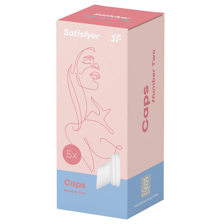 Satisfyer Number Two Climax Tips, Replacement Caps (5 Pack) retail box
