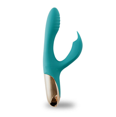 Maia Skyler Rechargeable Silicone Bendable Rabbit Vibrator Green  from thedildohub.com