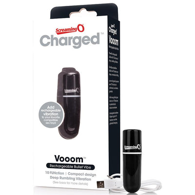 Charged Vooom Rechargeable Bullet Vibe - Black  from thedildohub.com