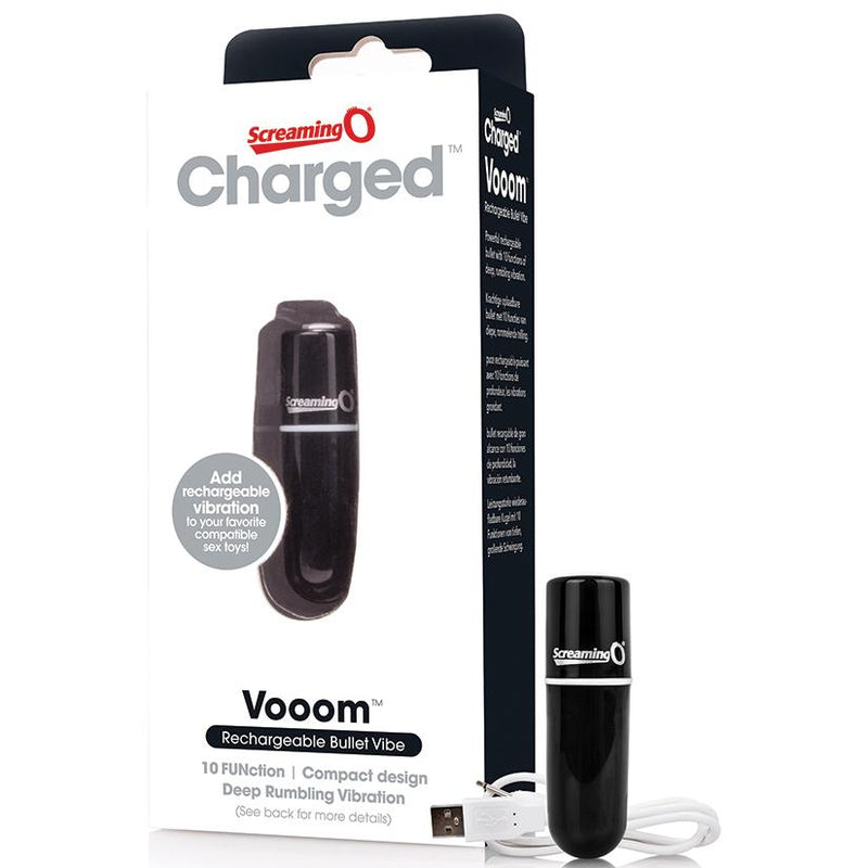 Charged Vooom Rechargeable Bullet Vibe - Black  from thedildohub.com