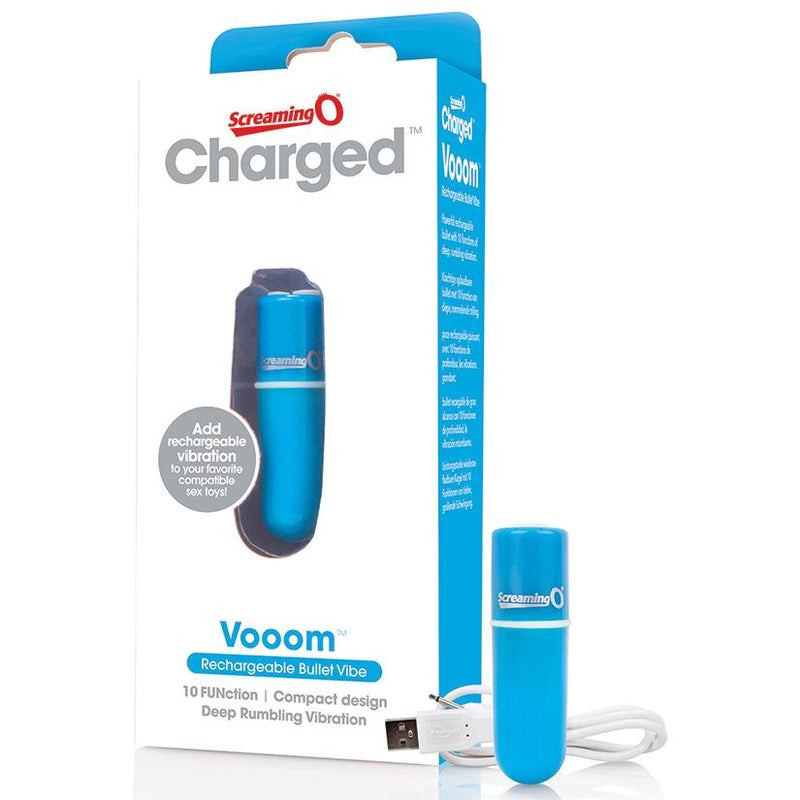 Charged Vooom Rechargeable Blue Bullet Vibrator | ScreamingO Sex Toys from thedildohub.com
