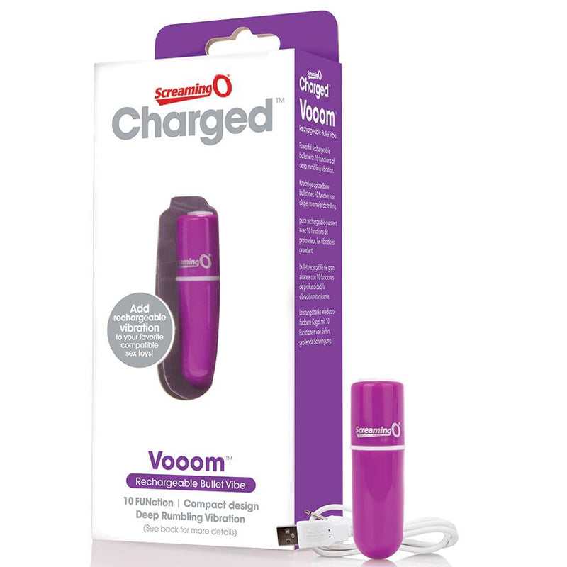Charged Vooom Rechargeable Purple Bullet Vibrator | ScreamingO Sex Toys from thedildohub.com