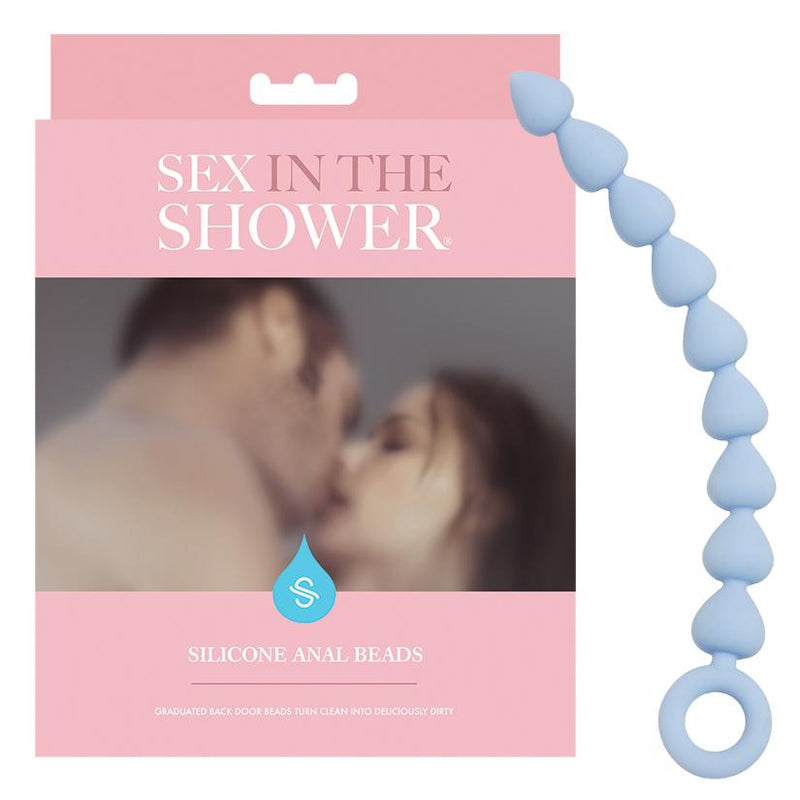 Sex In the Shower Silicone Anal Beads-Blue Sex Toys from thedildohub.com