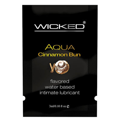 Wicked Aqua Cinnamon Bun Water-Based Lubricant 0.10 oz.  from thedildohub.com