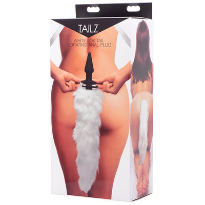 White Fox Tail Vibrating Anal Plug  from Tailz