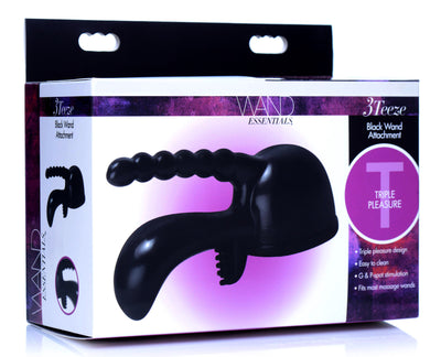 Wand Essentials 3Teez Attachment Boxed- Black vibesextoys from Wand Essentials