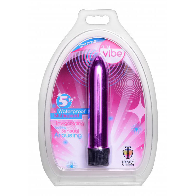 5 Inch Slim Vibe Packaged - Pink vibesextoys from Trinity Vibes