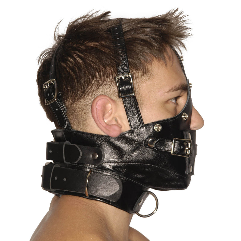 Strict Leather Premium Muzzle with Blindfold and Gags LeatherR from Strict Leather