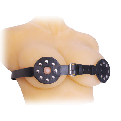 Studded Spiked Breast Binder with Nipple Holes LeatherR from Strict Leather