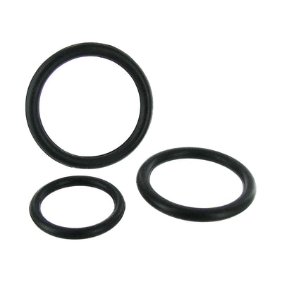 Black Triple Silicone Cock Ring Set TV from Trinity Vibes