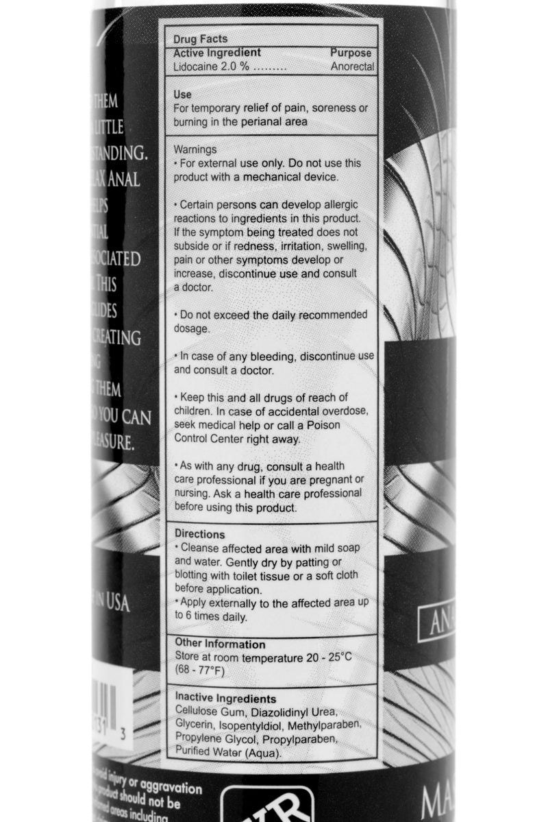 Master Series Ass Relax Desensitizing Lubricant - 4.25 oz lubes from Master Series