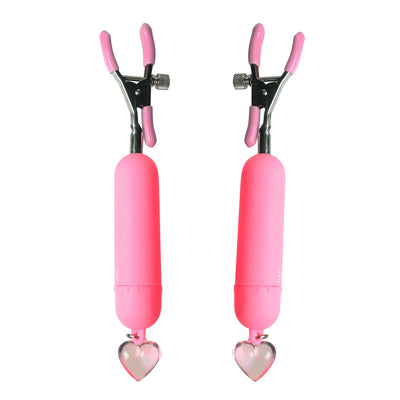 Pink Crush Vibrating Nipple Clamps NippleToys from Trinity Vibes