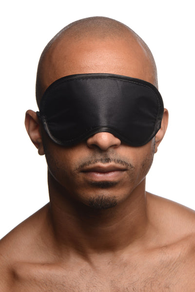 Black Satin Blindfold Mask Hoods from GreyGasms