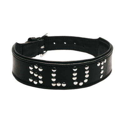 Studded Leather Slut Collar LeatherR from Strict Leather