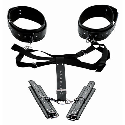 Acquire Easy Access Thigh Harness with Wrist Cuffs - The Dildo Hub